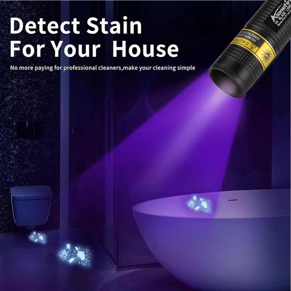 USB Rechargeable UV Flashlight 365nm  Mini Blacklight Detector For Pet Stains Nail Curing  Money Ve 1