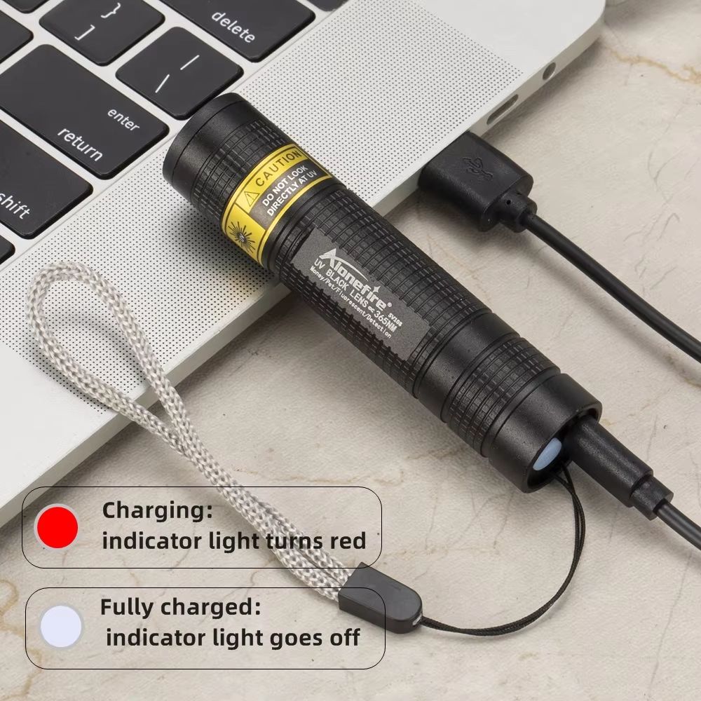 USB Rechargeable UV Flashlight 365nm  Mini Blacklight Detector For Pet Stains Nail Curing  Money Ve 5