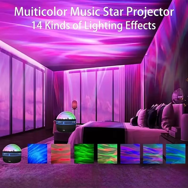 Aurora Borealis Starry Sky Projector  LED Night Light With Remote Control  7 Stunning Lighting Effe 2