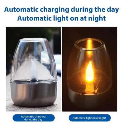 LED Stainless Steel Solar Candle Light  Outdoor Patio  Garden Decorative Solar Lantern For Lawn Dec 3