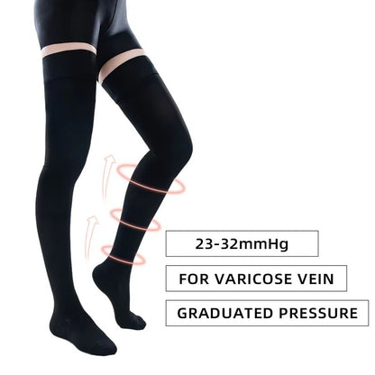Medical Compression Stockings 20–30mmHg – Graduated Pressure Thigh-High Socks for Varicose Veins, Edema & Swelling Relie