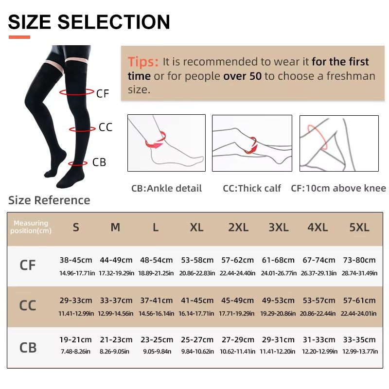 Medical Compression Stockings 2030mmHg  Graduated Pressure ThighHigh Socks For Varicose Veins Edema 1