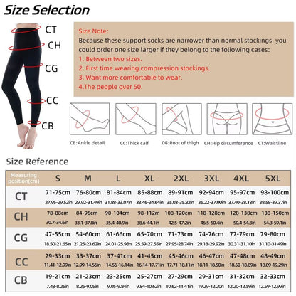 2030mmHg Womens Compression Pantyhose  Footless Medical Stockings For Varicose Veins  Graduated Sup 1