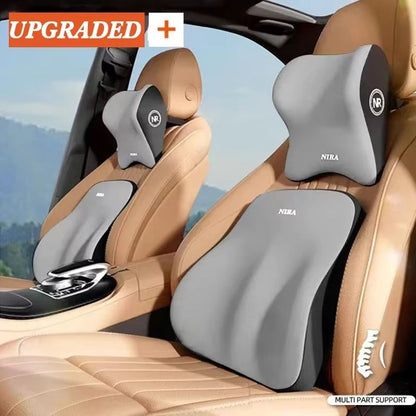 ErgoCruise Memory Foam Car Headrest  Lumbar Support Cushion Set 1