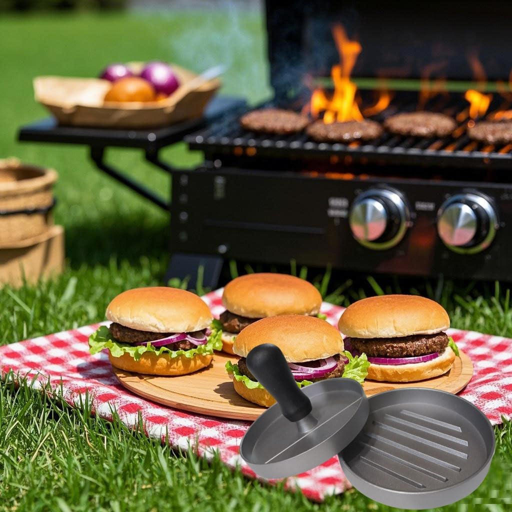 Professional Hamburger Patty Maker,Aluminum Burger Press Tool for Perfectly Shaped Patties,Ideal for BBQ Grill & Kitchen