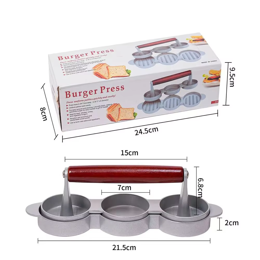Professional Hamburger Patty Maker,Aluminum Burger Press Tool for Perfectly Shaped Patties,Ideal for BBQ Grill & Kitchen