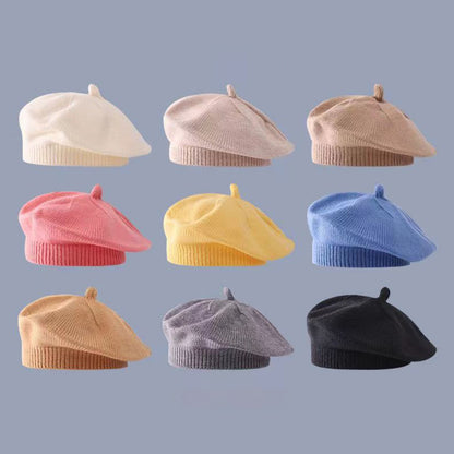 Fashion Cute Baby Knitted Beret Hat Solid Color Winter Cap For Kids Autumn  Outdoor Bonnet Accessor 1