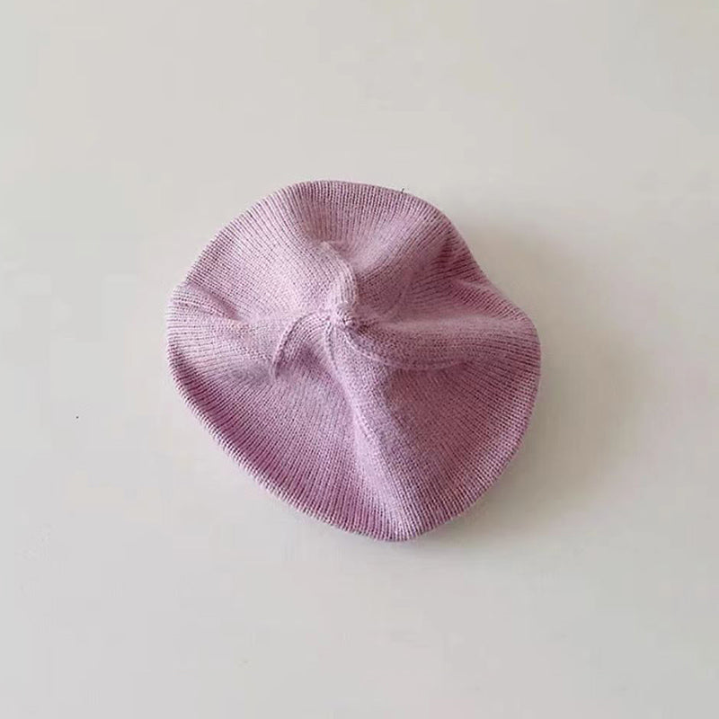 Fashion Cute Baby Knitted Beret Hat Solid Color Winter Cap For Kids Autumn  Outdoor Bonnet Accessor 6