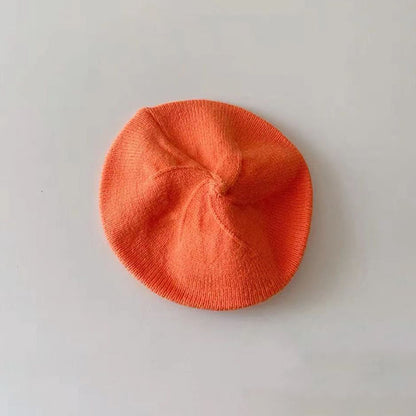 Fashion Cute Baby Knitted Beret Hat Solid Color Winter Cap For Kids Autumn  Outdoor Bonnet Accessor 7