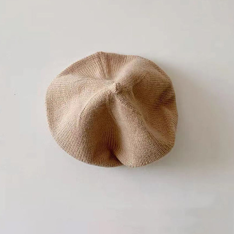 Fashion Cute Baby Knitted Beret Hat Solid Color Winter Cap For Kids Autumn  Outdoor Bonnet Accessor 10