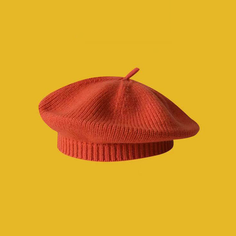 Fashion Cute Baby Knitted Beret Hat Solid Color Winter Cap For Kids Autumn  Outdoor Bonnet Accessor 13