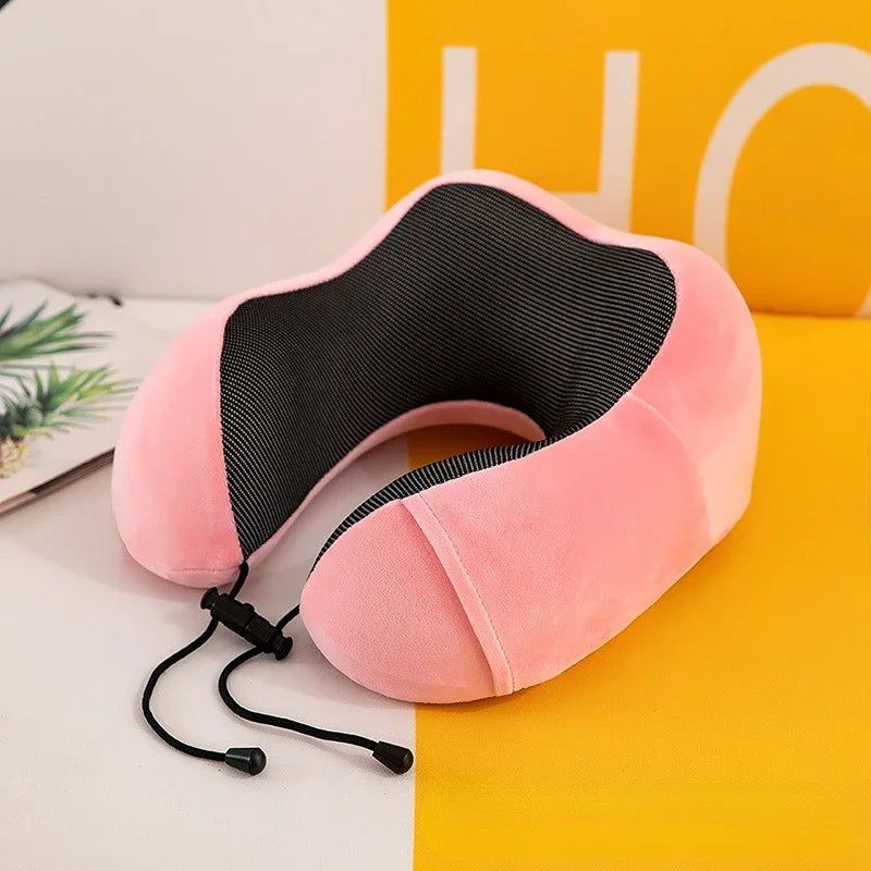 Soft Travel U Shaped Neck Pillow, Memory Foam Massage Pillow, Airplane Cervical Healthcare Bedding