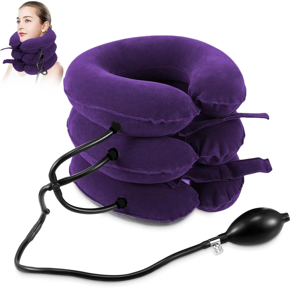 Inflatable Neck Stretcher Collar, Cervical Neck Traction Device, Relief for Chronic Shoulder & Neck Alignment
