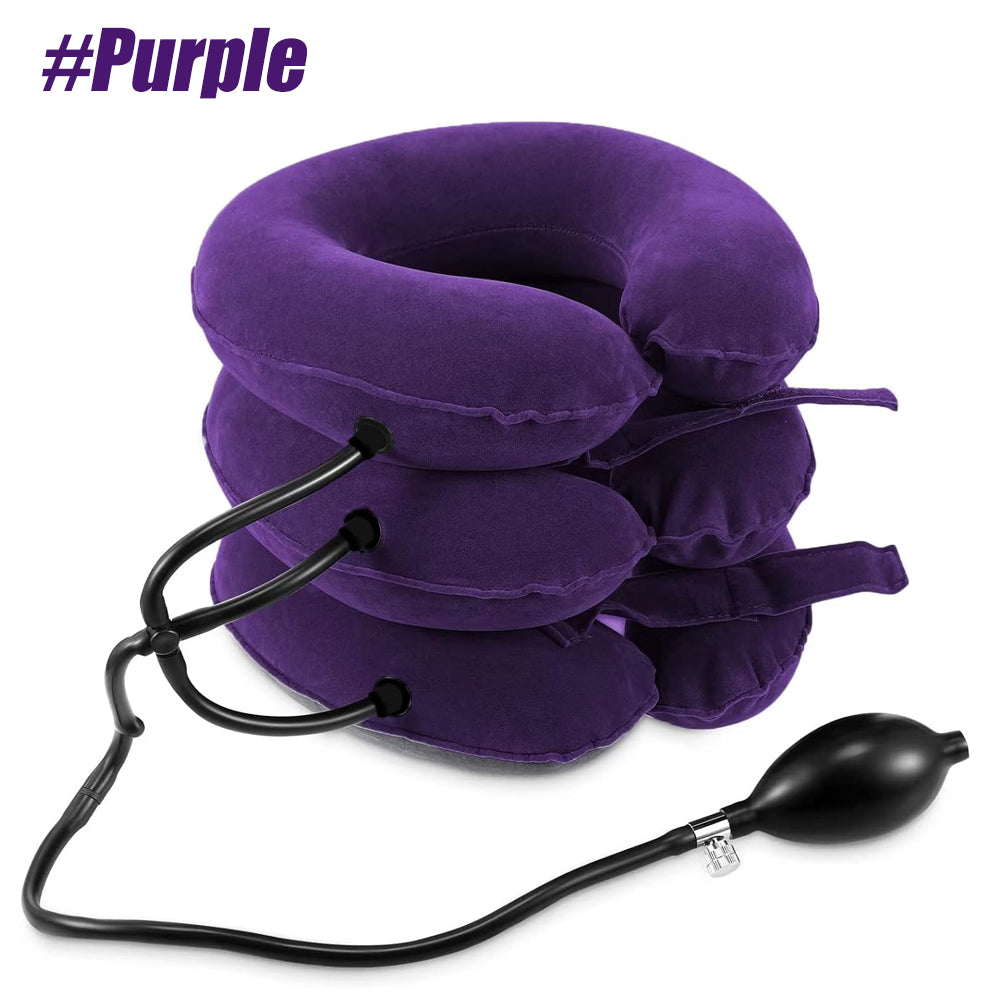 Inflatable Neck Stretcher Collar, Cervical Neck Traction Device, Relief for Chronic Shoulder & Neck Alignment