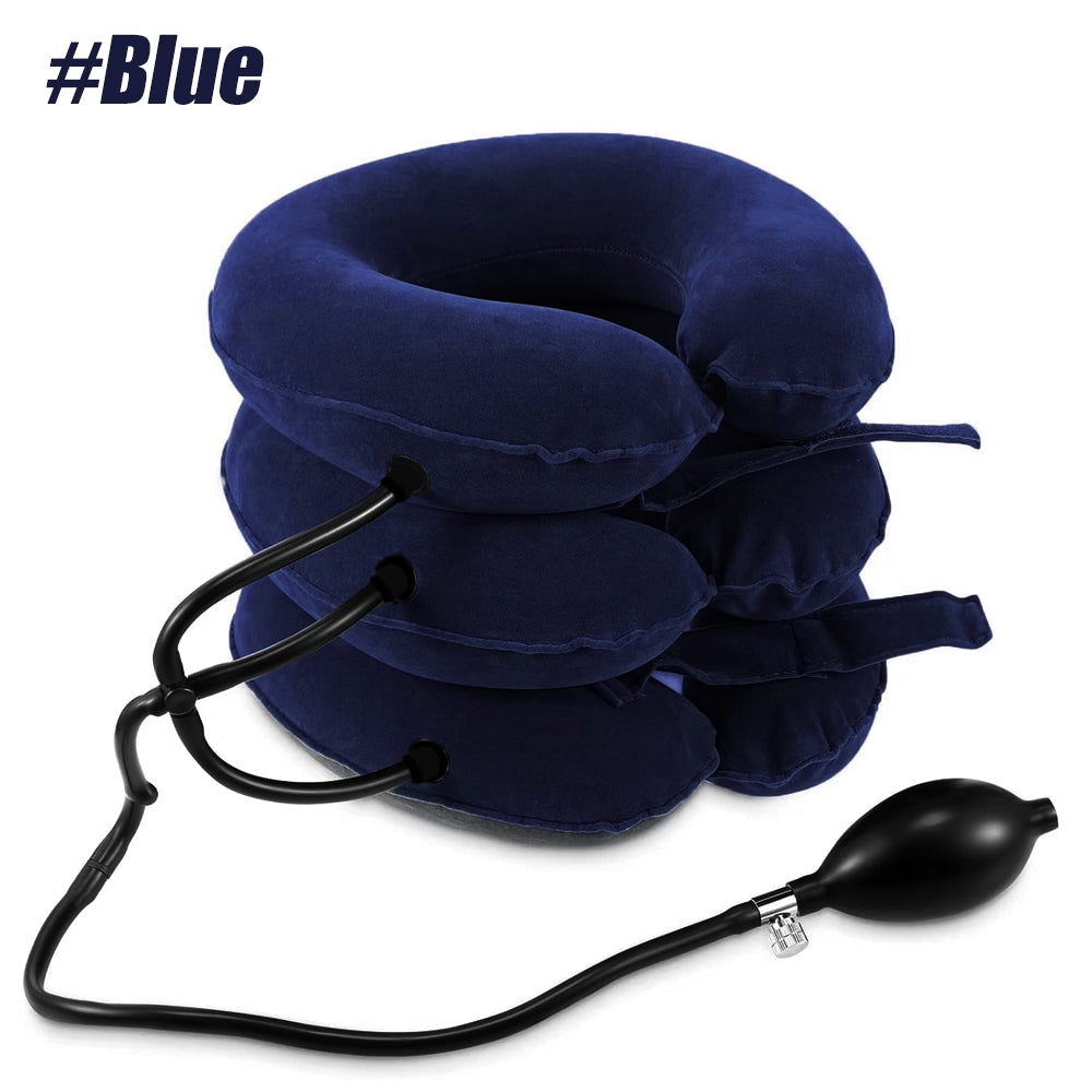 Inflatable Neck Stretcher Collar, Cervical Neck Traction Device, Relief for Chronic Shoulder & Neck Alignment