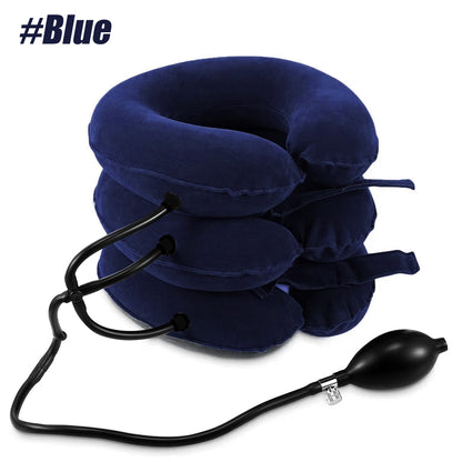 Inflatable Neck Stretcher Collar, Cervical Neck Traction Device, Relief for Chronic Shoulder & Neck Alignment