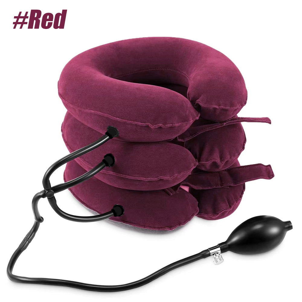 Inflatable Neck Stretcher Collar, Cervical Neck Traction Device, Relief for Chronic Shoulder & Neck Alignment