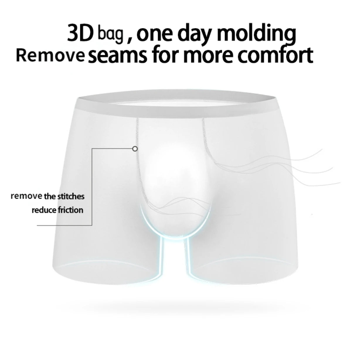 Men's Ice Silk Boxer Shorts,Seamless Breathable Men Underwear, Antibacterial Panties with Comfortable Fit, Sexy Briefs