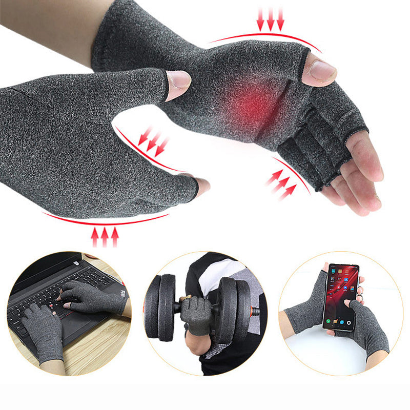 Relieve Hand Discomfort Pair, Fingerless Compression Gloves