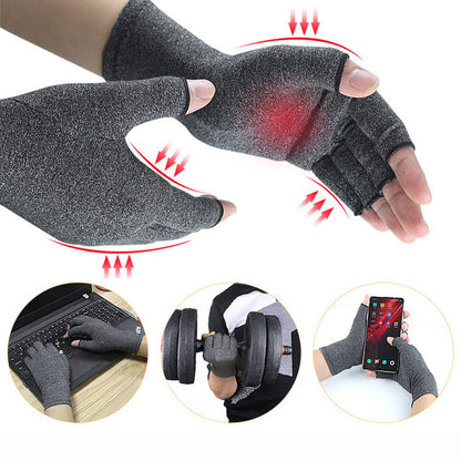 Relieve Hand Discomfort Pair, Fingerless Compression Gloves