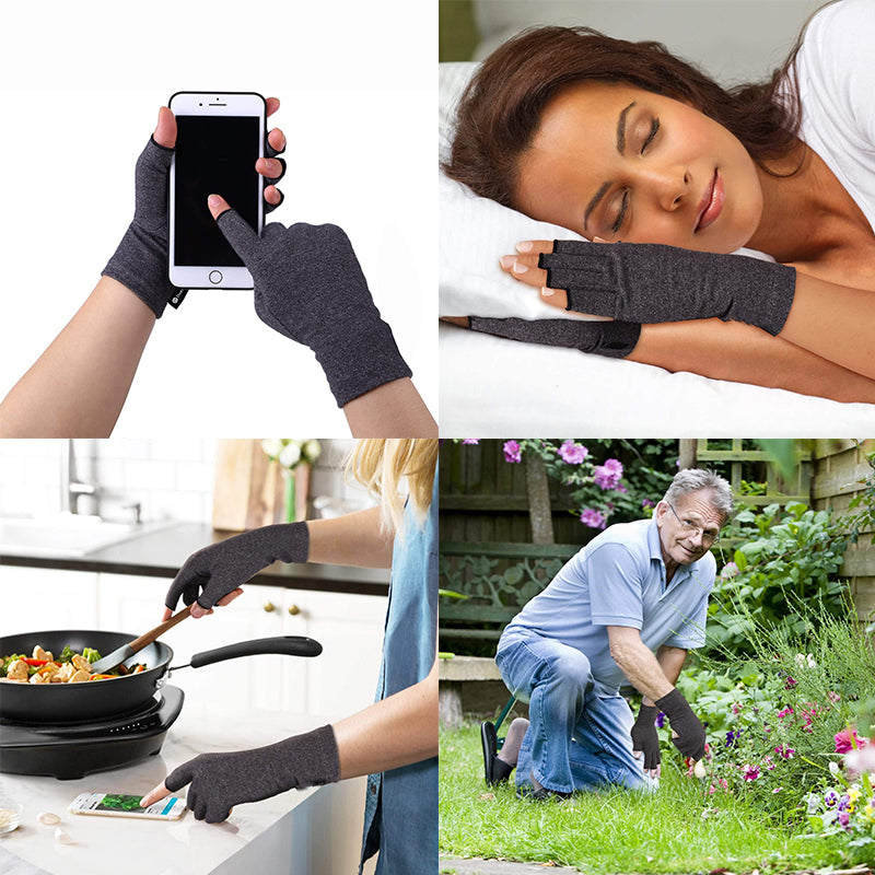 Relieve Hand Discomfort Pair, Fingerless Compression Gloves