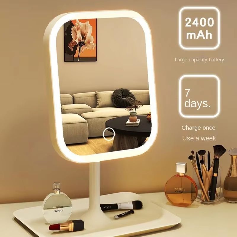 LED Makeup Mirror With Lights  3Color Dimmable Desktop Vanity Mirror With Touch Control 0