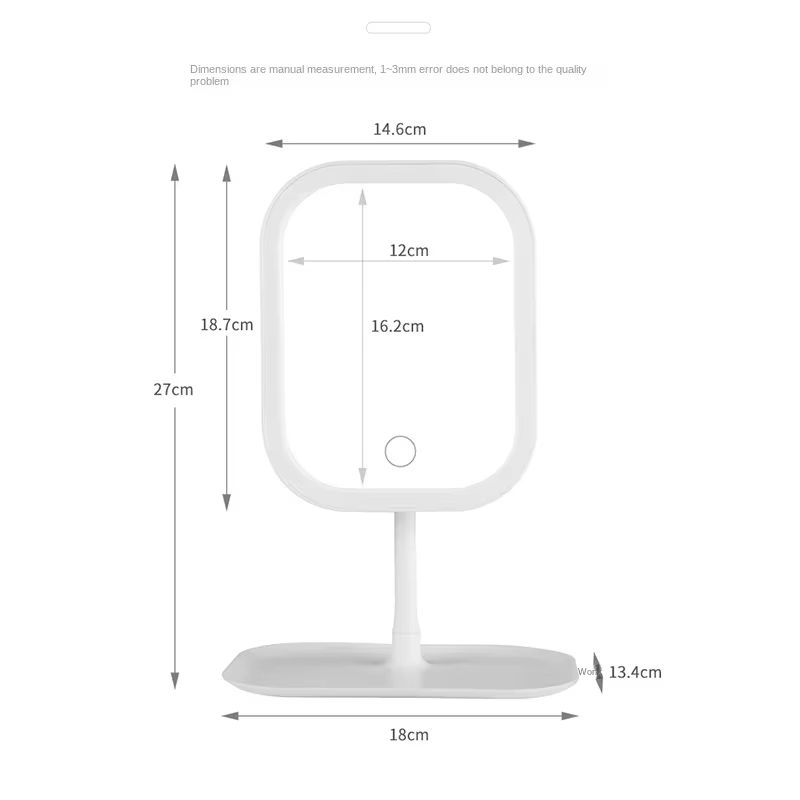LED Makeup Mirror With Lights  3Color Dimmable Desktop Vanity Mirror With Touch Control 5