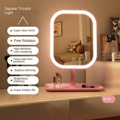 LED Makeup Mirror With Lights  3Color Dimmable Desktop Vanity Mirror With Touch Control 6