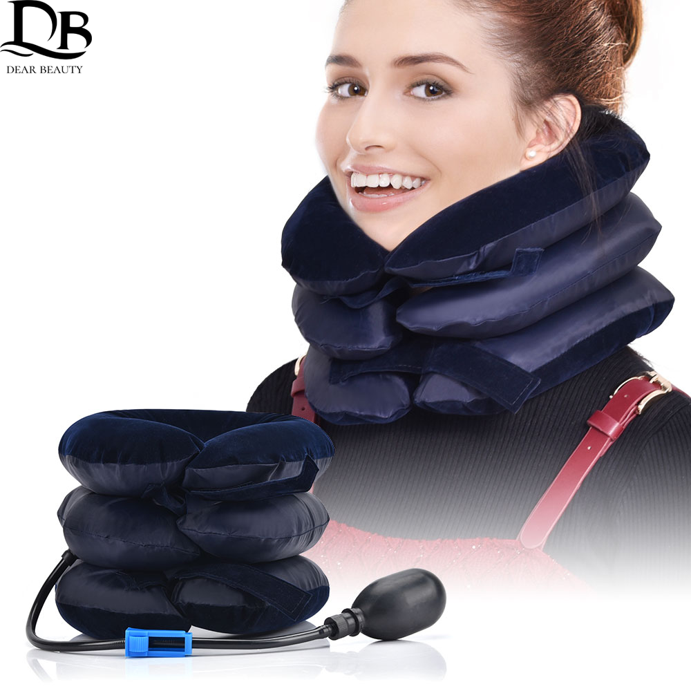 Orthopedic Inflatable Neck Collar, Posture Correct Cervical Vertebra Ontlaster, Shoulder Headache Pain Relief Pillow