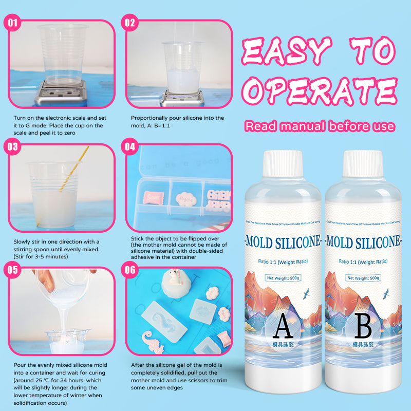 DIY Silicone Mold Making Kit, Fast Curing Liquid Rubber, Silicona Liquida Para Mold, Cured Silicone