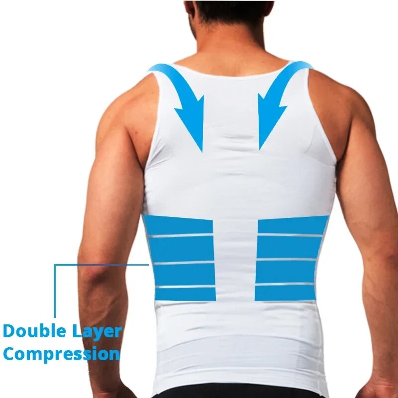 Slimming Compression Vest Men Body Shaper Waist Trainer Tank Top Seamless Undershirt Belly Control  1