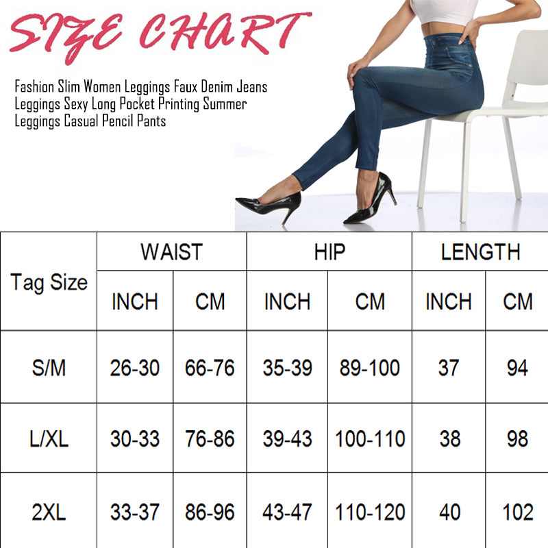 Sexy Printing Faux Denim Leggings For Women Miss Moly Slim Fit Stretchable Jeans Pants Summer Casua 4