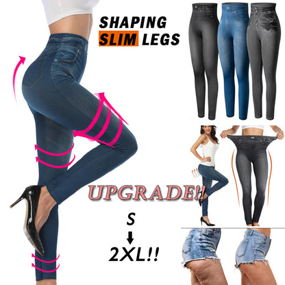 Sexy Printing Faux Denim Leggings For Women Miss Moly Slim Fit Stretchable Jeans Pants Summer Casua 1