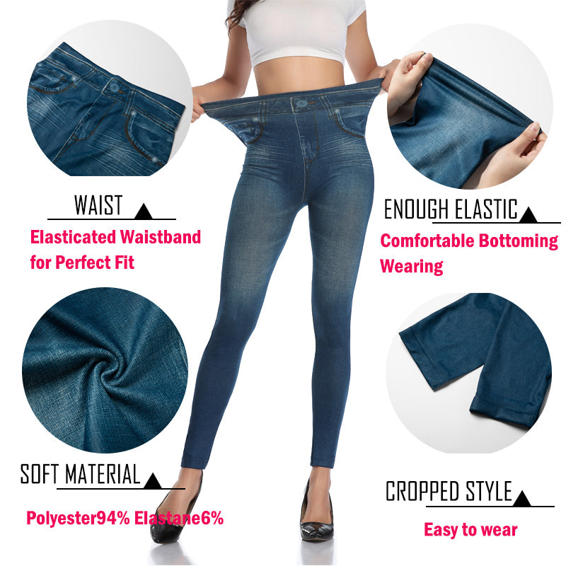 Sexy Printing Faux Denim Leggings For Women Miss Moly Slim Fit Stretchable Jeans Pants Summer Casua 2
