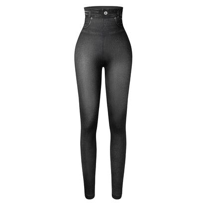 Sexy Printing Faux Denim Leggings For Women Miss Moly Slim Fit Stretchable Jeans Pants Summer Casua 7