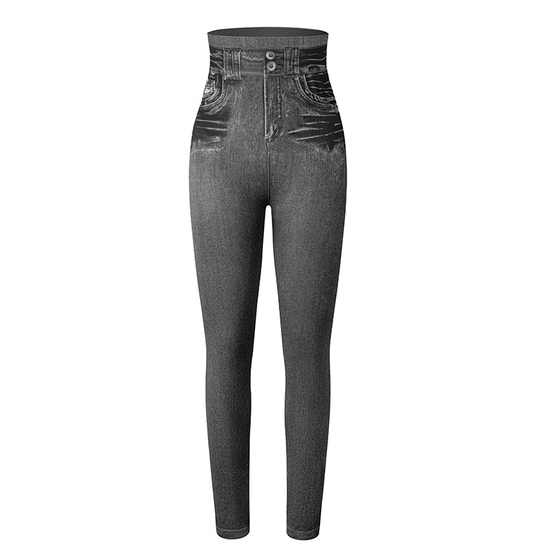 Sexy Printing Faux Denim Leggings For Women Miss Moly Slim Fit Stretchable Jeans Pants Summer Casua 8