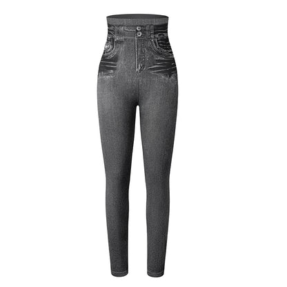 Sexy Printing Faux Denim Leggings For Women Miss Moly Slim Fit Stretchable Jeans Pants Summer Casua 8