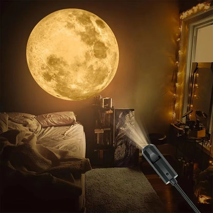 USB Moon & Earth Projection Lamp – Atmospheric Ceiling Light for Bedrooms, Parties & Relaxation