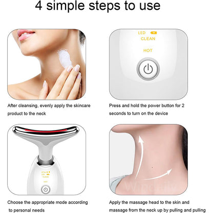 Facial Lift Device 7 Colors Anti Wrinkle Massager, Neck & Face Tightening, Reduce Double Chin
