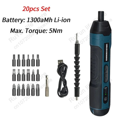 Mini Electric Screwdriver Set USB Rechargeable 8
