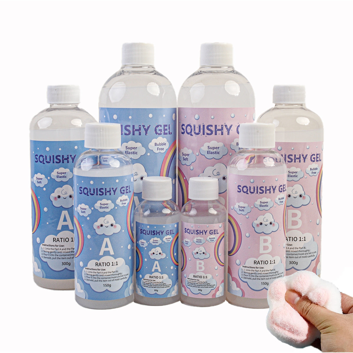 Squishy Gel Soft Liquid Resin Glue,1000g Molding Decompression Toy DIY, Childrens Birthday Gift Cat Pat