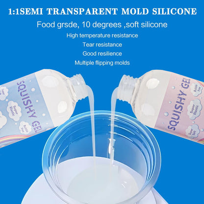 Squishy Gel Soft Liquid Resin Glue,1000g Molding Decompression Toy DIY, Childrens Birthday Gift Cat Pat