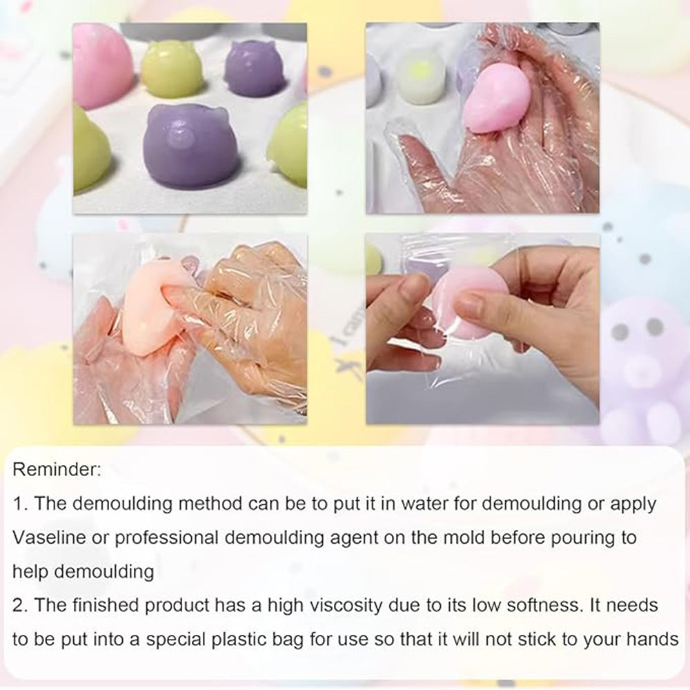 Squishy Gel Soft Liquid Resin Glue,1000g Molding Decompression Toy DIY, Childrens Birthday Gift Cat Pat