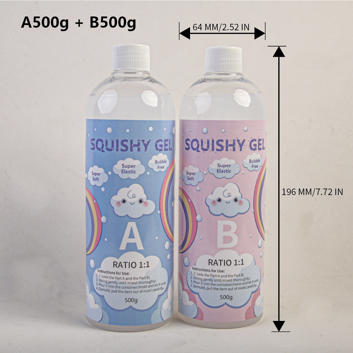 Squishy Gel Soft Liquid Resin Glue,1000g Molding Decompression Toy DIY, Childrens Birthday Gift Cat Pat