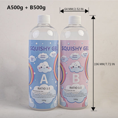 Squishy Gel Soft Liquid Resin Glue,1000g Molding Decompression Toy DIY, Childrens Birthday Gift Cat Pat