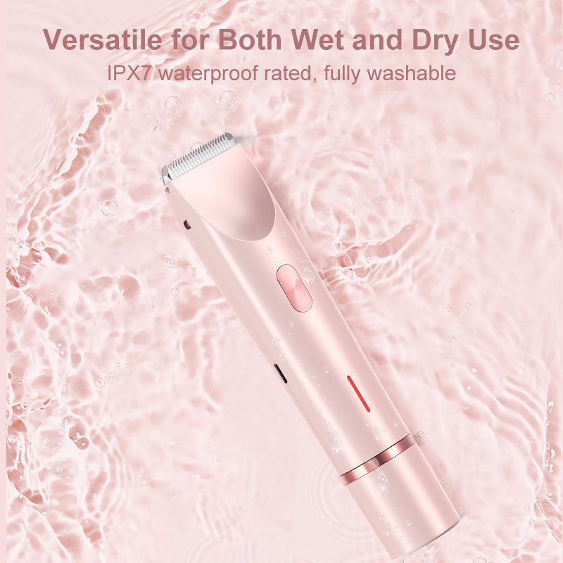 Detachable Head 2 in 1 Electric Razors, Bikini Trimmer for Ladies, Dual-Head Painless Women, Wet Dry Use