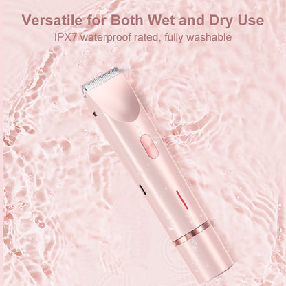 Detachable Head 2 in 1 Electric Razors, Bikini Trimmer for Ladies, Dual-Head Painless Women, Wet Dry Use