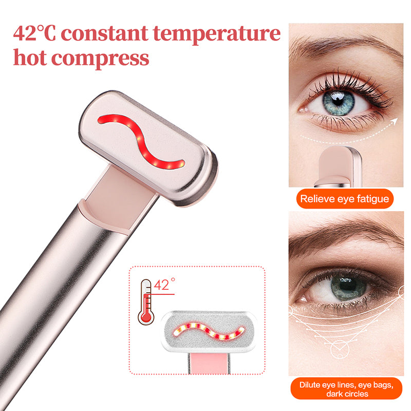 Red Light Facial Wand & EMS Microcurrent Face Lifting Device, Eye Neck Massager, Skin Tightening Anti Wrinkle Skin Care