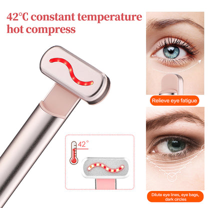 Red Light Facial Wand & EMS Microcurrent Face Lifting Device, Eye Neck Massager, Skin Tightening Anti Wrinkle Skin Care
