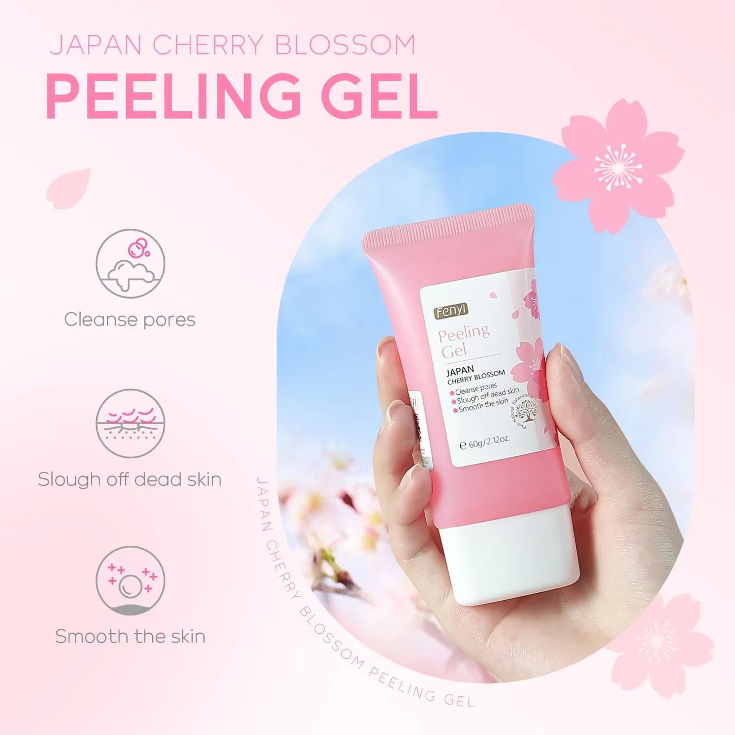 Sakura Deep Cleansing Exfoliating Gel  Brightening Moisturizing Facial Scrub For Smooth  Radiant Sk 2